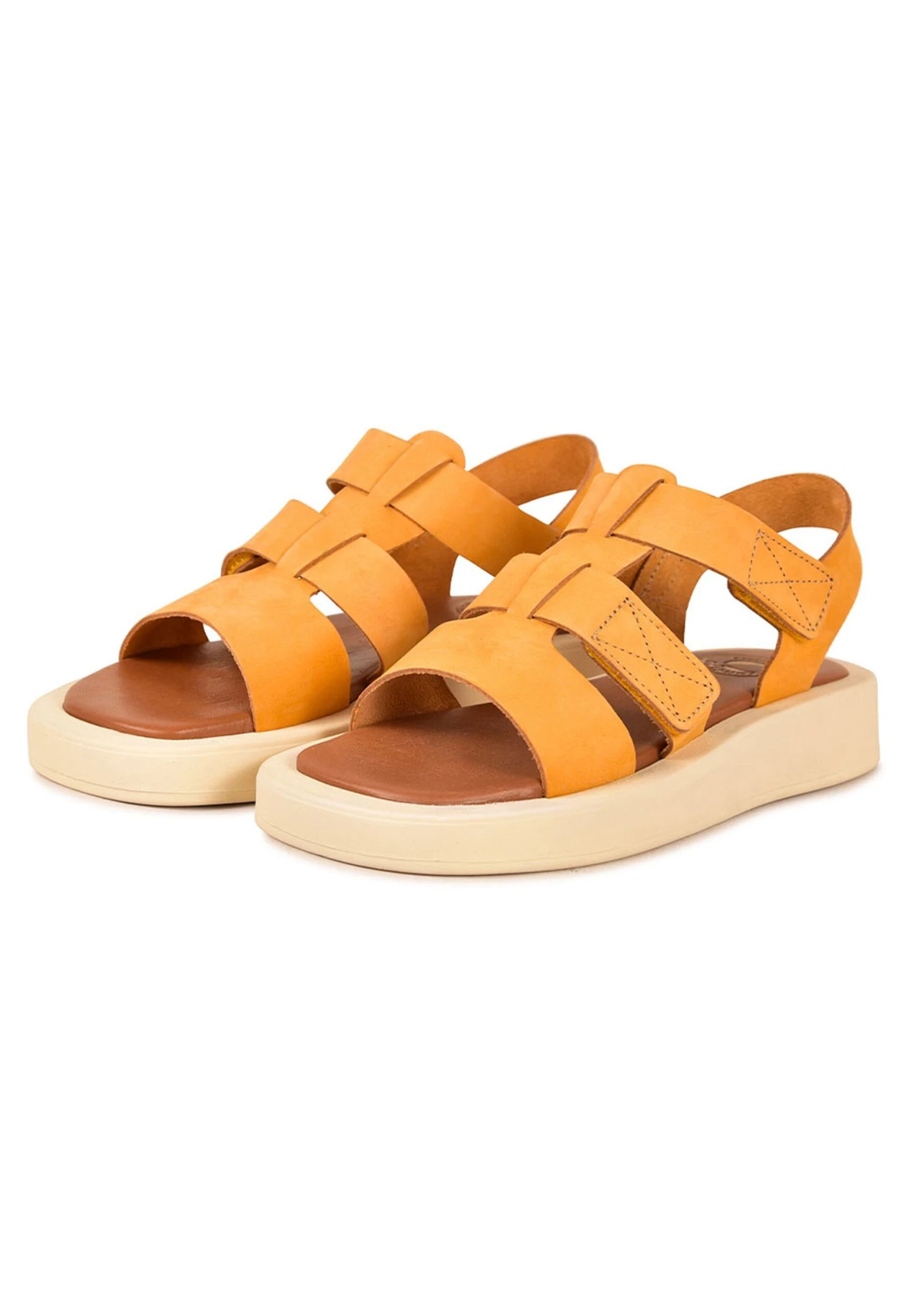 Pataugas Atari/Nu F2I - Sandalen Met Plateauzool - Ochre 4 Pataugas Atari/Nu F2I - Sandalen Met Plateauzool - Ochre - Afbeelding 2